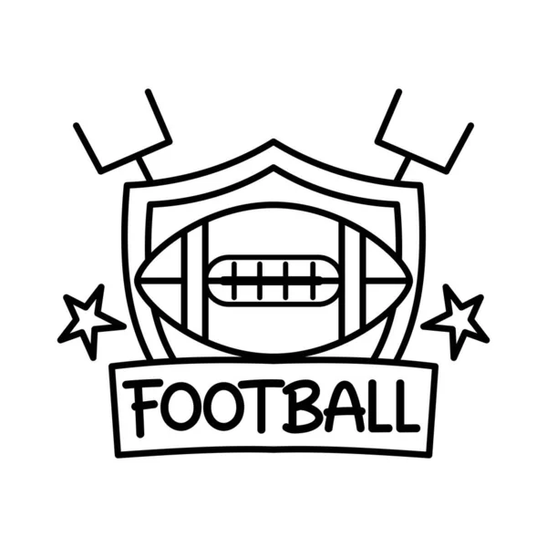 İzole edilmiş Amerikan futbol kalkanı simgesi — Stok Vektör