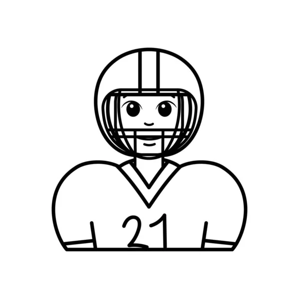 Isolated amercian football player Sport icon — Stock Vector