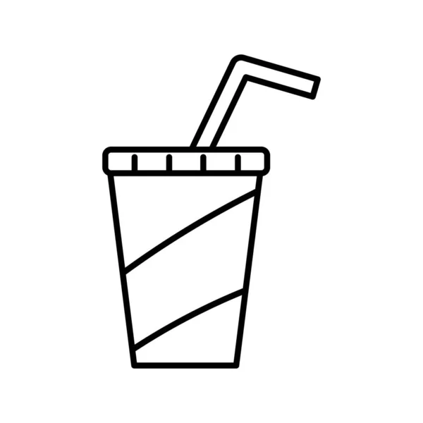 Ikone des Einwegbechers mit Stroh — Stockvektor