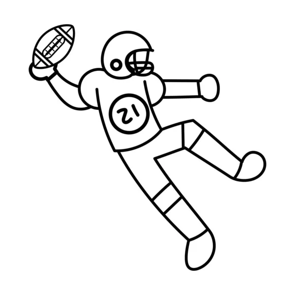 Isolated amercian football player Sport icon — Stock Vector