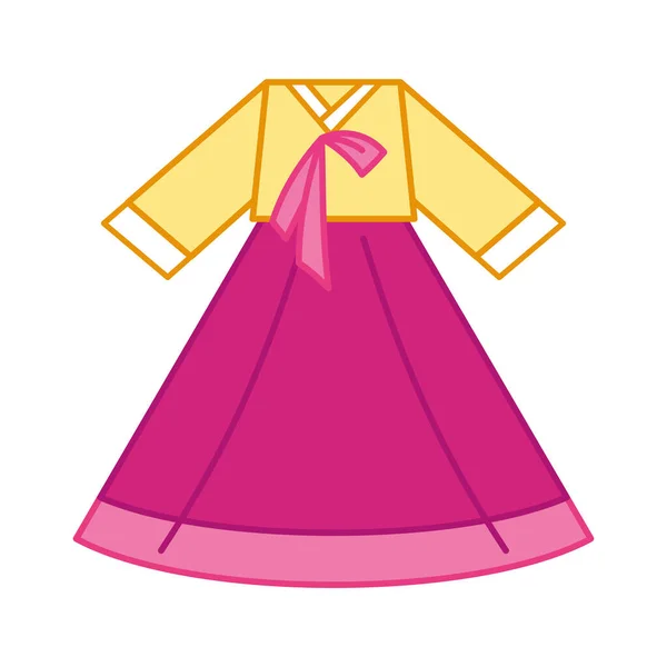 Isolated south korean traditional clothes for women — Stock Vector