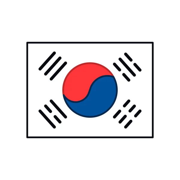 Μεμονωμένο εικονίδιο σημαίας Νότιας Κορέας — Διανυσματικό Αρχείο