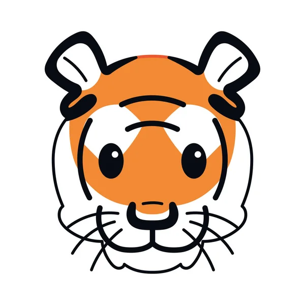 Izolovaný šťastný roztomilý tygr avatar — Stockový vektor