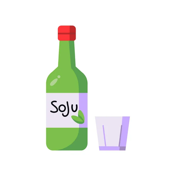 Icono de bebida de soju aislado — Vector de stock