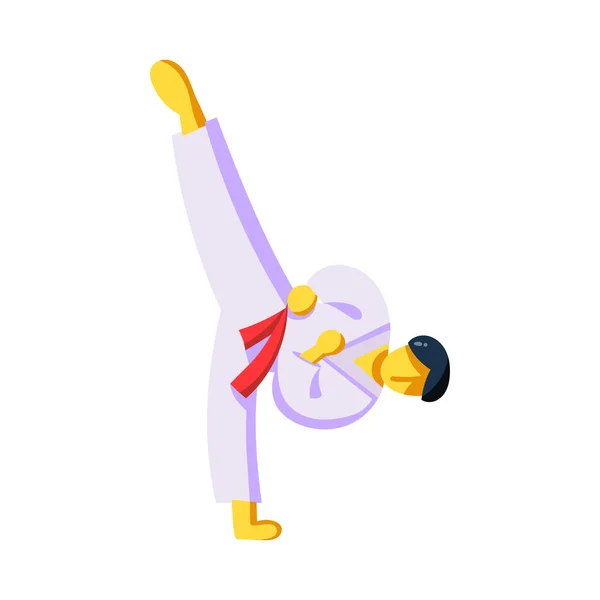 Chico aislado haciendo icono de karate — Vector de stock