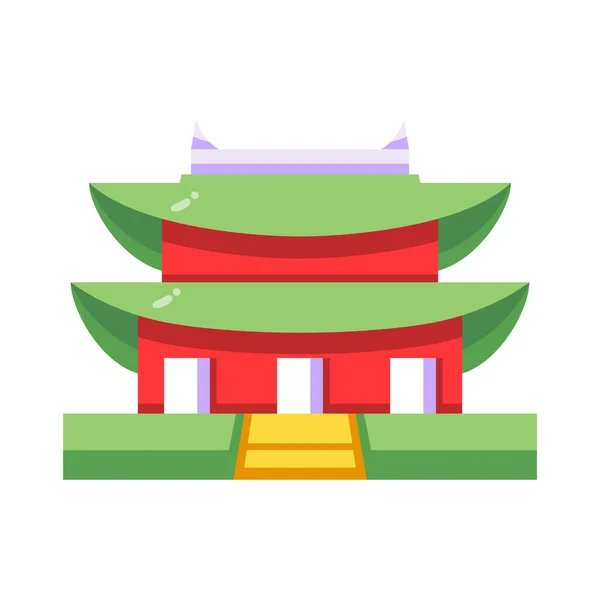 Isolé icône du bâtiment traditionnel coréen — Image vectorielle