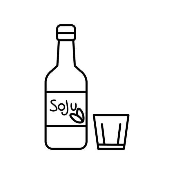 Isolé bouteille de soju icône de boisson — Image vectorielle