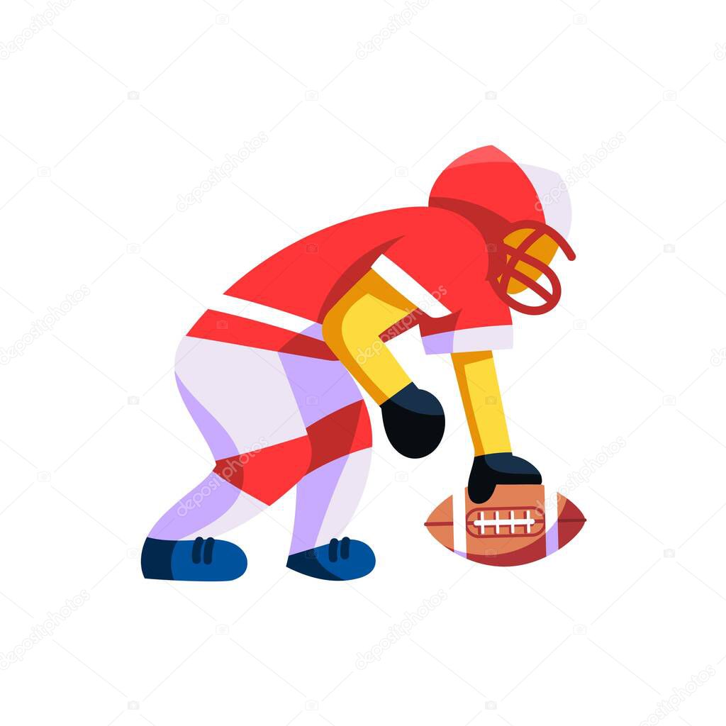 Isolated amercian football player Sport icon