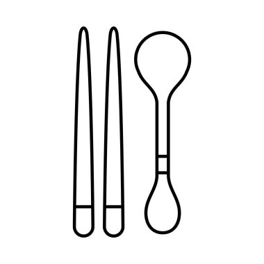 Geleneksel gümüş yemek çubuğu simgesi