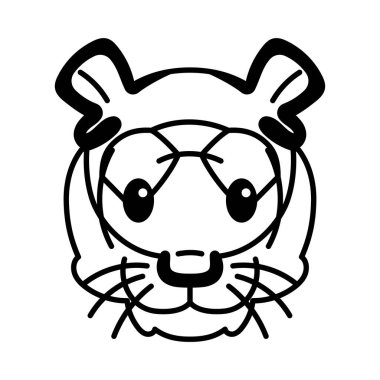 İzole edilmiş mutlu kaplan avatarı