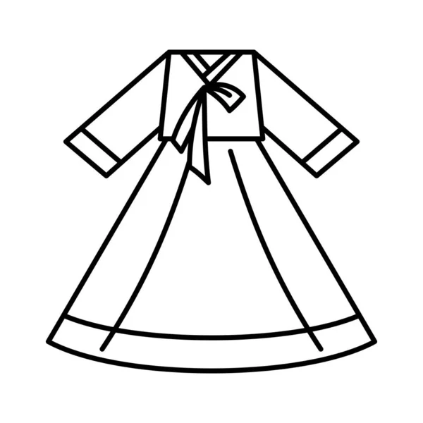 Isolerade sydkoreanska traditionella kläder för kvinnor — Stock vektor