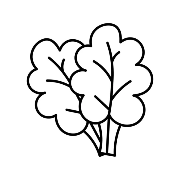 Isolerade kontur träd blad ikon — Stock vektor