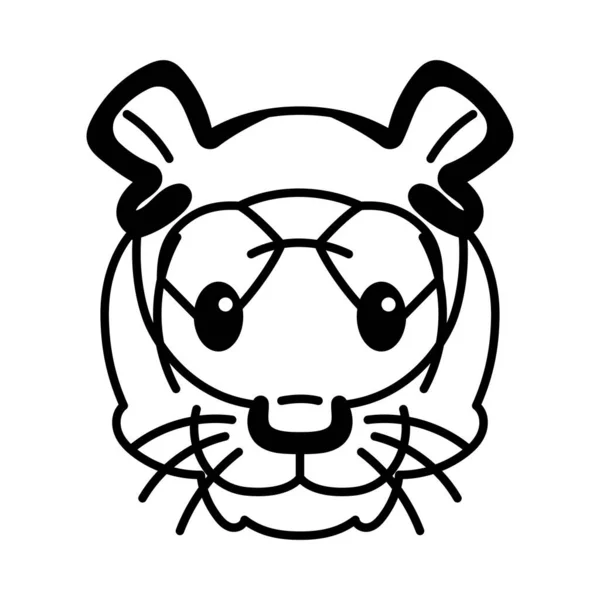 Изолированный счастливый милый тигр аватар — стоковый вектор