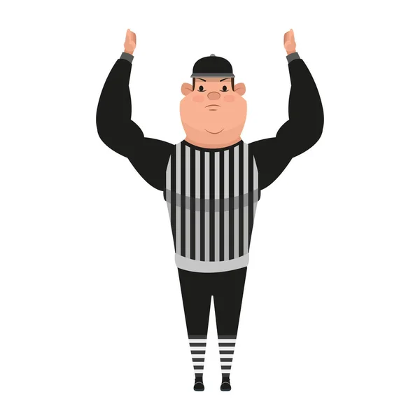 Isolé américain football arbitre dessin animé — Image vectorielle