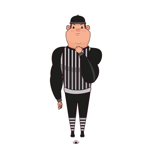 Isolato americano calcio arbitro cartone animato — Vettoriale Stock