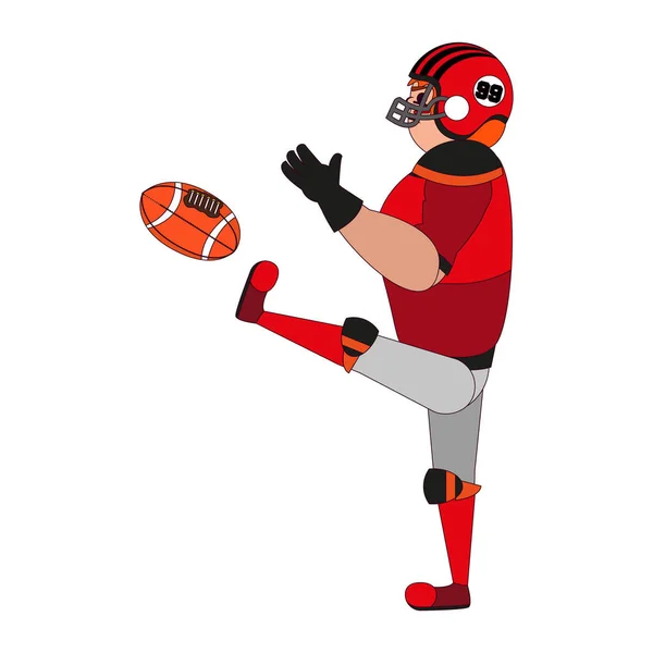 Isolated amercian football player cartoon — Stock Vector