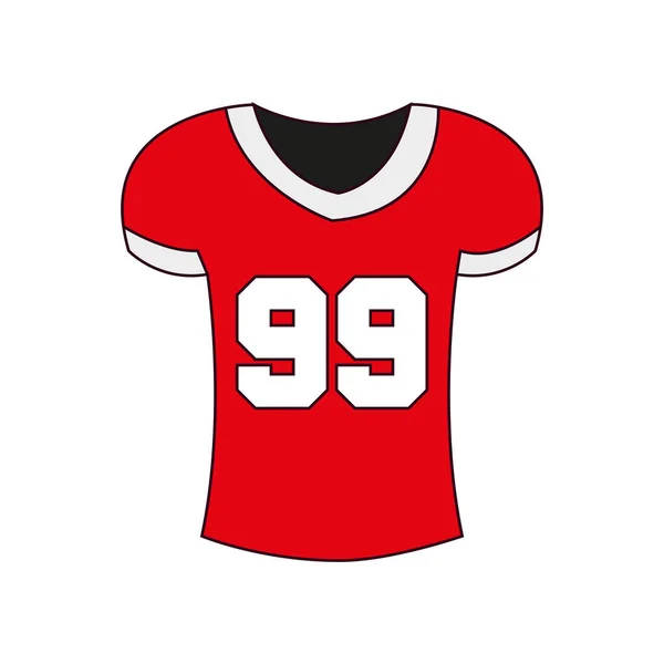 Camicia isolata giocatore di football americano — Vettoriale Stock