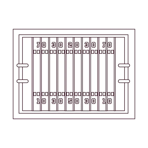 Изолированная икона американского футбольного поля — стоковый вектор