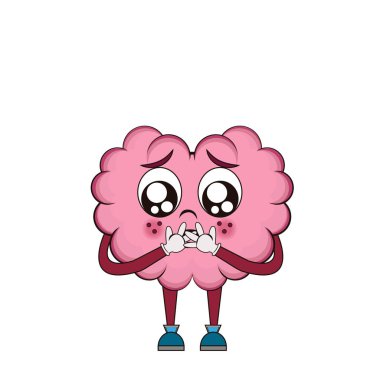 Beynin izole edilmiş karikatürü yalvarıyor.