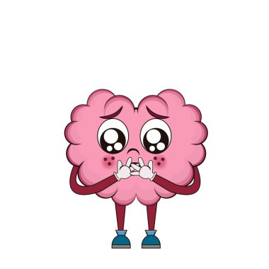 Beynin izole edilmiş karikatürü yalvarıyor.