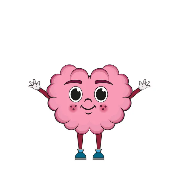 Isolated cartoon of a happy brain — Stock Vector