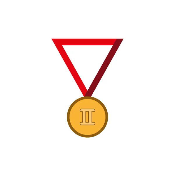Isolado ícone medalha de ouro segundo lugar —  Vetores de Stock