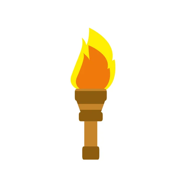 Isolé icône flamme de couleur torche — Image vectorielle