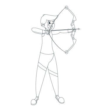 Okçuluk sporu yapan yalnız bir kız.