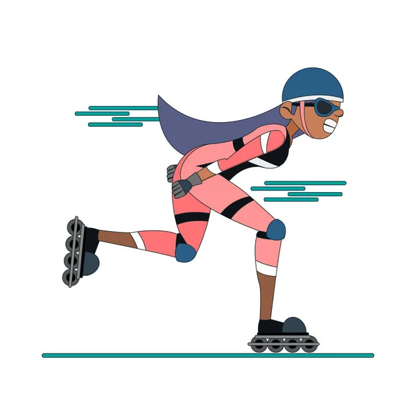 Personaje de chica aislada practicando skate — Vector de stock