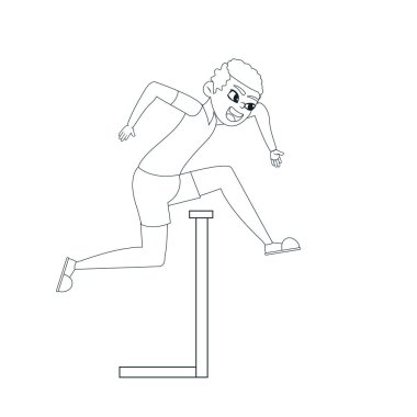 Ayrı bir erkek atlet, atletizm yapıyor.