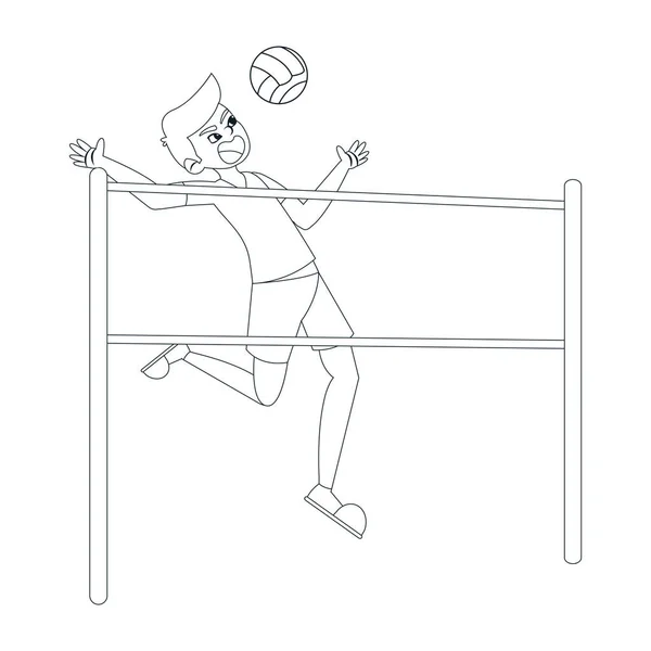 Isolierte Jungenfigur praktiziert Volleyball — Stockvektor