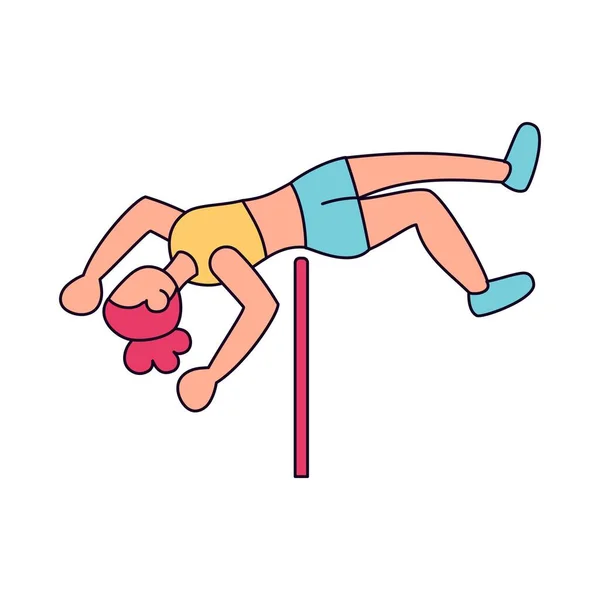 Icono de personaje de atleta femenina aislada practicando atletismo — Archivo Imágenes Vectoriales