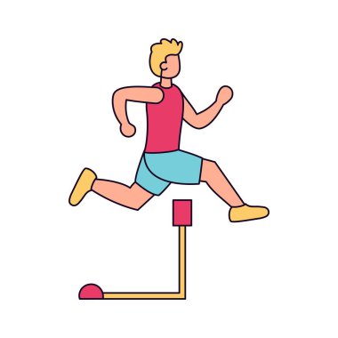 Ayrı bir erkek atlet, atletizm yapıyor.