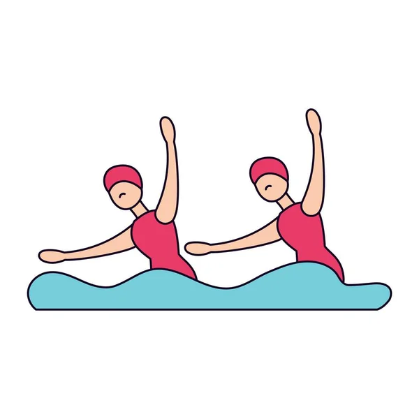 Geïsoleerde mannelijke atleet karakter pictogram zwemmen — Stockvector