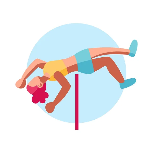 Izolovaná ženská atletická ikona cvičící atletiku — Stockový vektor
