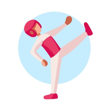 Tecrit edilmiş atlet karakter simgesi judo çalışıyor