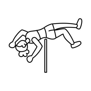 Ayrı kadın atlet karakter ikonu atletizm pratiği yapıyor