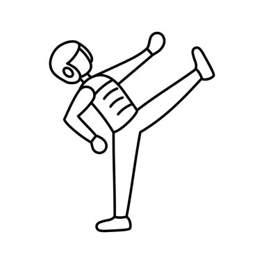 Tecrit edilmiş atlet karakter simgesi judo çalışıyor