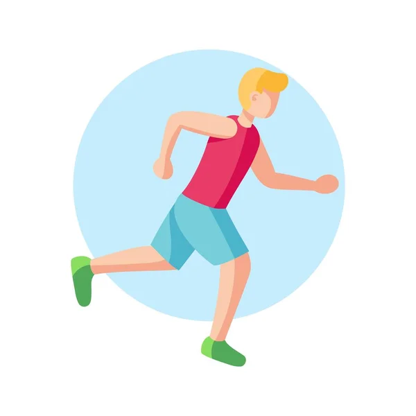 Isolated male athlete character practicing athletic — Stock Vector