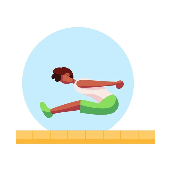 Икона индивидуального характера спортсмена, практикующего гимнастику — стоковый вектор