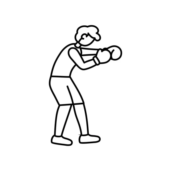 Hombre aislado atleta personaje icono boxeo — Archivo Imágenes Vectoriales