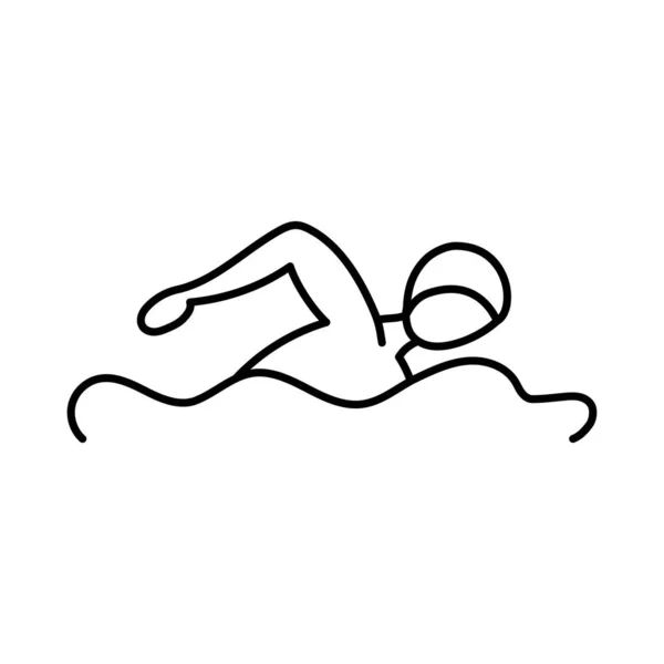 Isolado atleta masculino ícone de natação — Vetor de Stock