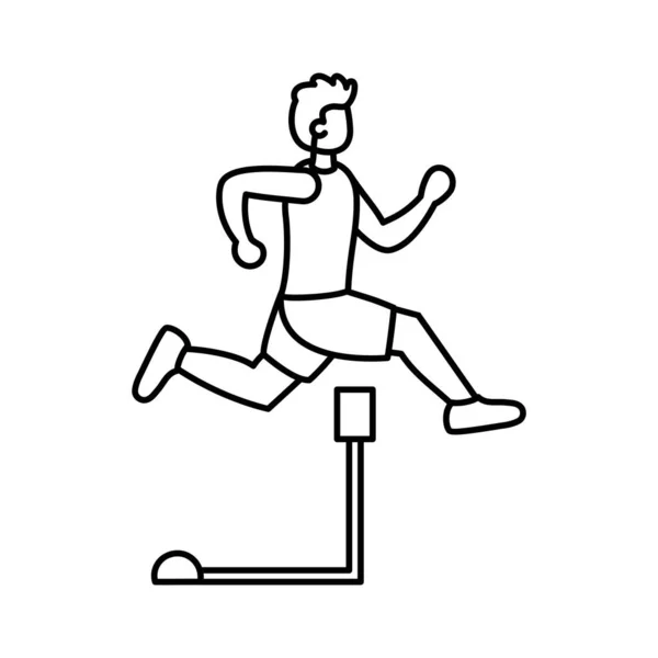 孤立的男运动员性格练习运动 — 图库矢量图片