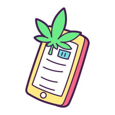 İzole edilmiş kenevir doğal tıp ikonu