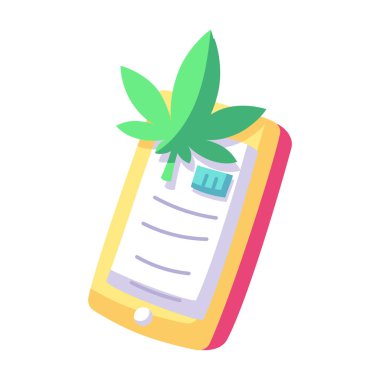 İzole edilmiş kenevir doğal tıp ikonu