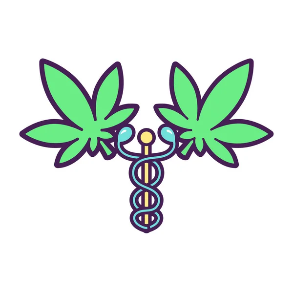 Изолированная икона естественной медицины каннабиса — стоковый вектор