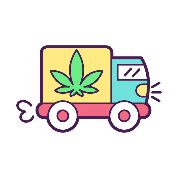 Carrinho de transporte de cannabis isolado Medicina natural —  Vetores de Stock