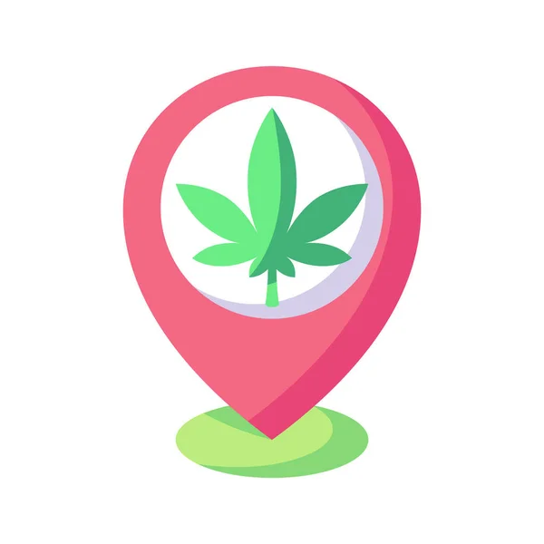 Mapa de pino de cannabis isolado ícone de medicina natural — Vetor de Stock