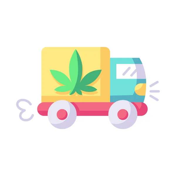 Isolerad cannabis transport vagn Naturmedicin — Stock vektor