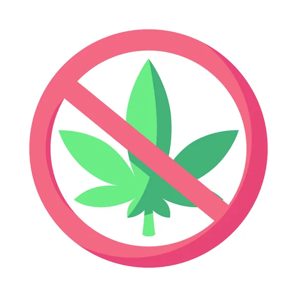 Isolated cannabis prohibited sign icon — Stock Vector